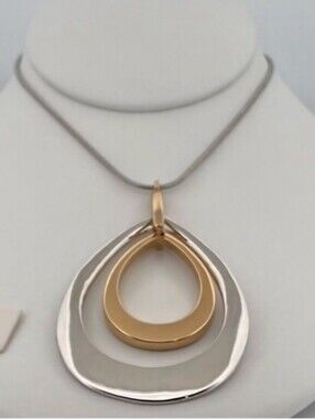 Bancroft Gold and Silver Teardrop Necklace